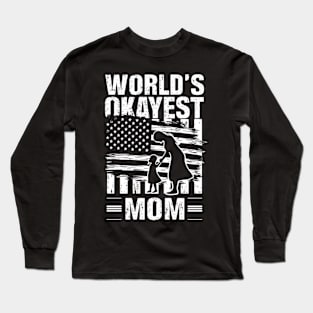 World's Okayest Quilter american flag Long Sleeve T-Shirt